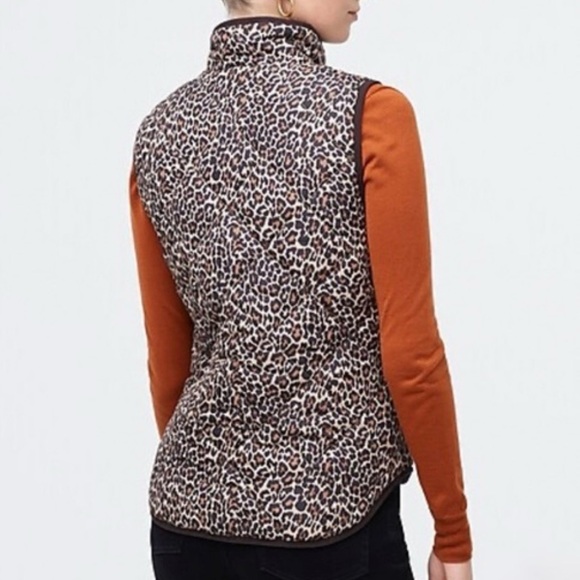 J. Crew Leopard Print Puffer Vest - Picture 2 of 7